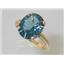 10K, 14K or 18K Gold Ladies Ring, Concave Cut London Blue Topaz, R055