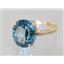 10K, 14K or 18K Gold Ladies Ring, Concave Cut London Blue Topaz, R055