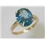 10K, 14K or 18K Gold Ladies Ring, Concave Cut London Blue Topaz, R055