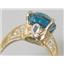 10K, 14K or 18K Gold Ladies Ring, Concave Cut London Blue Topaz, R055