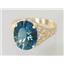 10K, 14K or 18K Gold Ladies Ring, Concave London Blue Topaz, R057