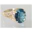 10K, 14K or 18K Gold Ladies Ring, Concave London Blue Topaz, R057