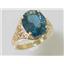 10K, 14K or 18K Gold Ladies Ring, Concave London Blue Topaz, R057