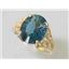 10K, 14K or 18K Gold Ladies Ring, Concave London Blue Topaz, R057