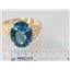 10K, 14K or 18K Gold Ladies Ring, Concave London Blue Topaz, R057