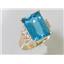 10K, 14K or 18K Gold Ladies Ring, Swiss Blue Topaz, R201