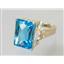 10K, 14K or 18K Gold Ladies Ring, Swiss Blue Topaz, R201