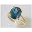 10K, 14K or 18K Gold Ladies Ring, Concave Cut London Blue Topaz, R132