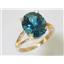 10K, 14K or 18K Gold Ladies Ring, Concave Cut London Blue Topaz, R132