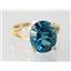 10K, 14K or 18K Gold Ladies Ring, Concave Cut London Blue Topaz, R132