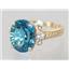 10K, 14K or 18K Gold Ladies Ring, Concave Cut London Blue Topaz, R136