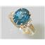 10K, 14K or 18K Gold Ladies Ring, Concave Cut London Blue Topaz, R136