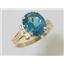 10K, 14K or 18K Gold Ladies Ring, Concave Cut London Blue Topaz, R136