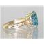 10K, 14K or 18K Gold Ladies Ring, Concave Cut London Blue Topaz, R136