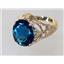 10K, 14K or 18K Gold Ladies Ring, London Blue Topaz, R114