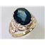 10K, 14K or 18K Gold Ladies Ring, London Blue Topaz, R114