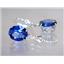 925 Sterling Silver Earrings, Created Blue Sapphire, SE207