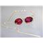 14k Gold Threader Earrings, Crimson Topaz, E005