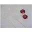 14k Gold Threader Earrings, Crimson Topaz, E005