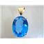 P082, Swiss Blue Topaz 14K Gold Pendant