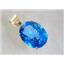 P082, Swiss Blue Topaz 14K Gold Pendant