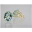 14k Gold Post Earrings, Green Amethyst, E202
