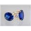 14k Gold Post Earrings, Created Blue Sapphire, E202