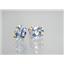 14k Gold Post Earrings, Silver Topaz, E002