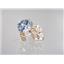 14k Gold Post Earrings, Silver Topaz, E002