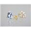 14k Gold Post Earrings, Silver Topaz, E002