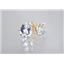 14k Gold Post Earrings, Silver Topaz, E002