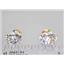 14k Gold Post Earrings, Silver Topaz, E002