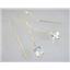14k Gold Threader Earrings, Silver Topaz, E003