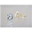 14k Gold Post Earrings, Silver Topaz, E102