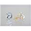 14k Gold Post Earrings, Silver Topaz, E102