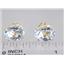 14k Gold Post Earrings, Silver Topaz, E102