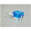 925 Sterling Silver Pendant, Swiss Blue CZ , SP002