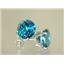 14k Gold Post Earrings, Paraiba Topaz, E112