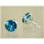 14k Gold Post Earrings, Paraiba Topaz, E112