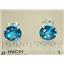 14k Gold Post Earrings, Paraiba Topaz, E112