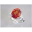 Created Padparadsha Sapphire, 925 Silver Ring, SR154