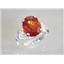 Created Padparadsha Sapphire, 925 Silver Ring, SR154