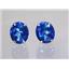 925 Sterling Silver Post Earrings, Created Blue Sapphire, SE202