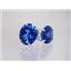 925 Sterling Silver Post Earrings, Created Blue Sapphire, SE202