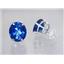 925 Sterling Silver Post Earrings, Created Blue Sapphire, SE202