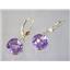 14k Gold Leverback Earrings, Amethyst, E217