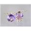 14k Gold Leverback Earrings, Amethyst, E217