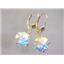14k Gold Leverback Earrings, Mercury Mist Topaz, E217