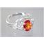 SR176, Created Padparadsha Sapphire, 925 Silver Ring