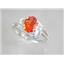 SR176, Created Padparadsha Sapphire, 925 Silver Ring